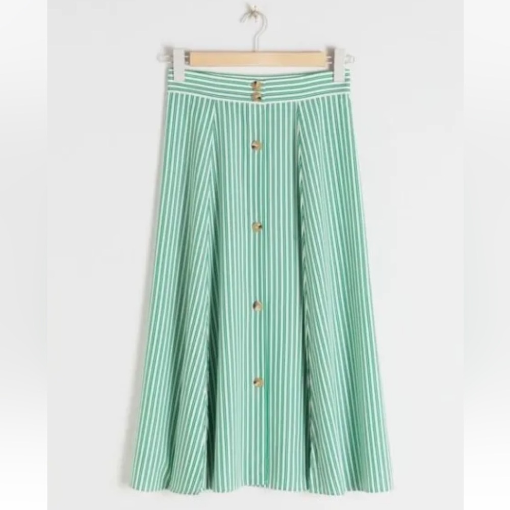 Stockholm Atelier Green & White Skirt - Picture 3 of 10